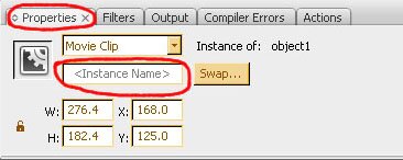 Assign an instance name using the textbox labelled as such on the 'Properties' tab