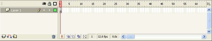 The entire timeline, with a layers section on the left, and some numbered squares on the right.